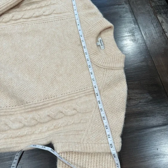 Madewell NWT Cream Cable Knit Sweater | Size M | Alpaca Wool Blend Neutral Beige - Picture 8 of 9